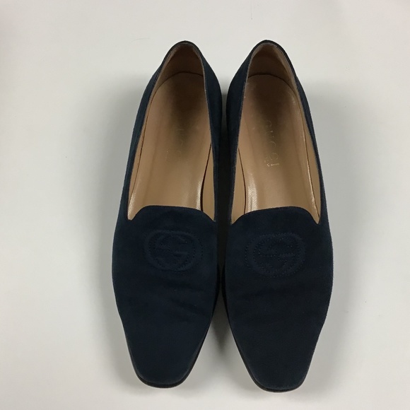 GUCCI Women’s Suede Navy Loafers 7B